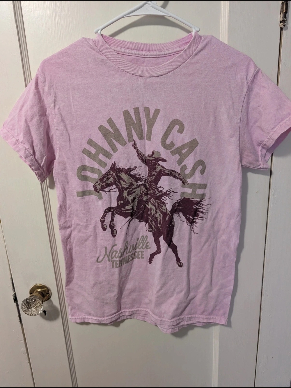 Johnny Cash Nashville Graphic Tee in Ash Pink
